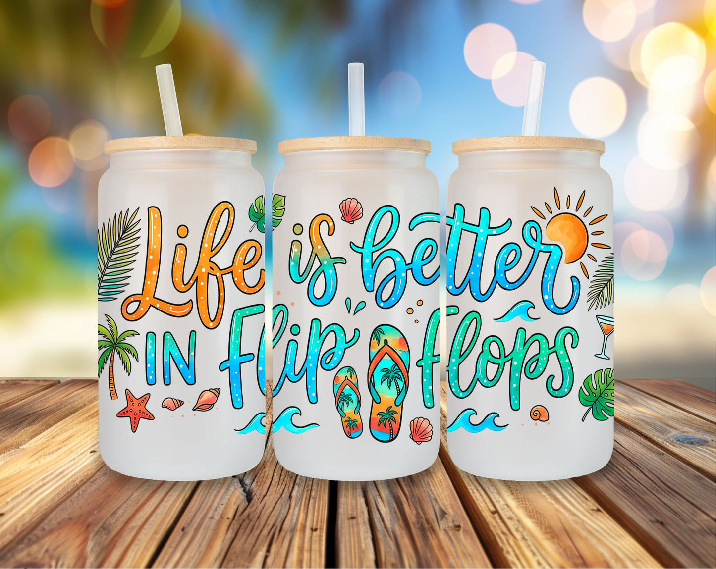 🩴 Life is Better in Flip Flops Glas