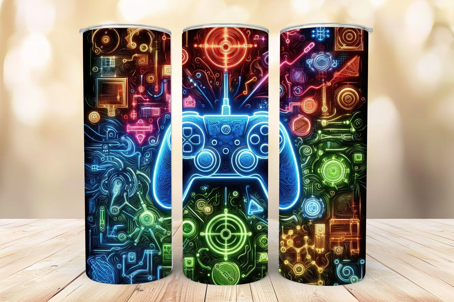 🎮 Neon Gamer Tumbler