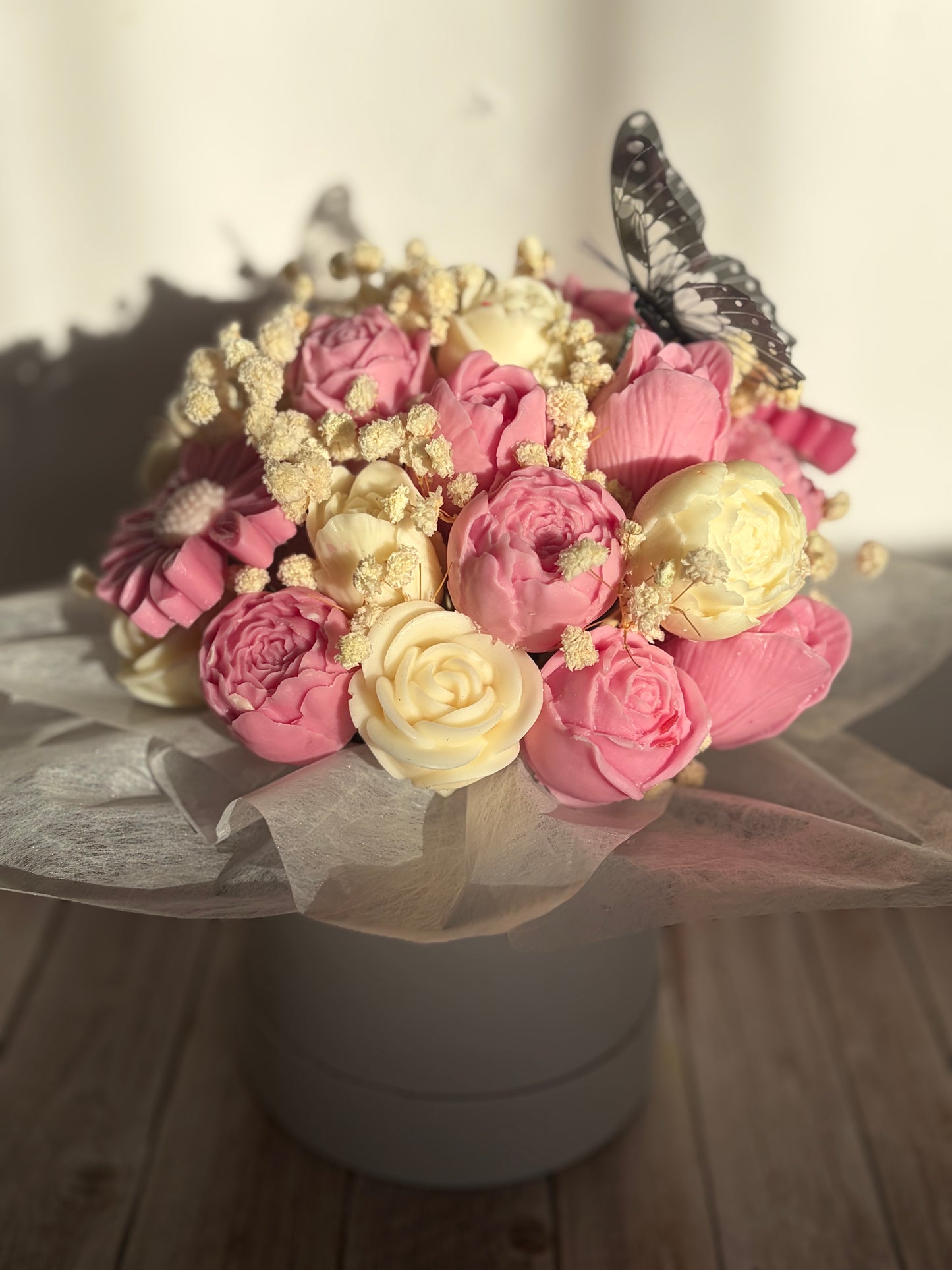🌸 Blütenzauber – großer Wachsblumenstrauß