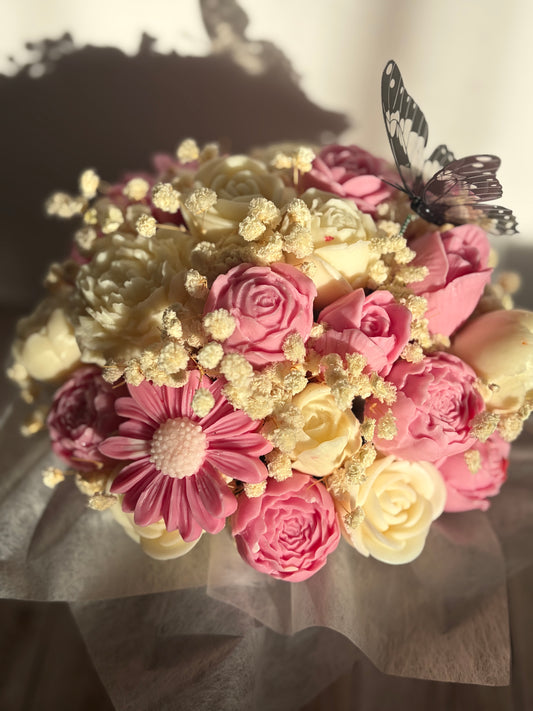 🌸 Blütenzauber – großer Wachsblumenstrauß