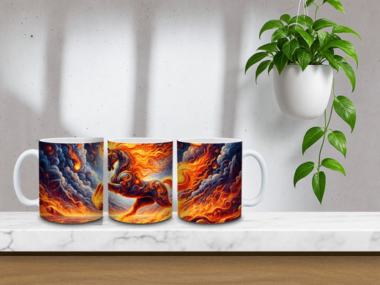 🔥 Feuerpferd Tasse – Kraftvolles Fantasy Design