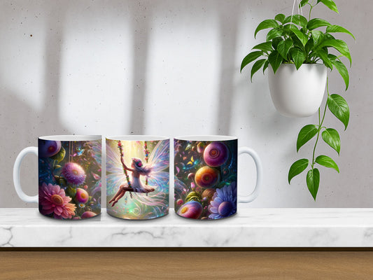 🧚‍♀️ Feen Tasse – Magisches Blumen Fantasy Design