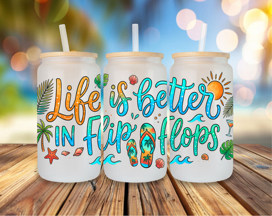 🩴 Life is Better in Flip Flops Glas