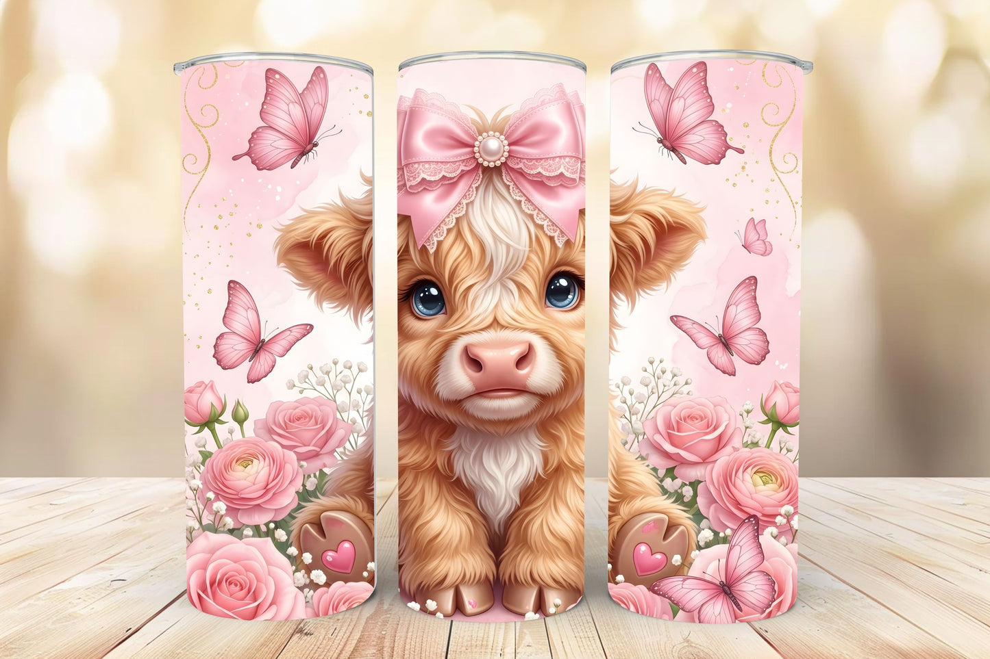 🩷 Highland Herzchen – Tumbler