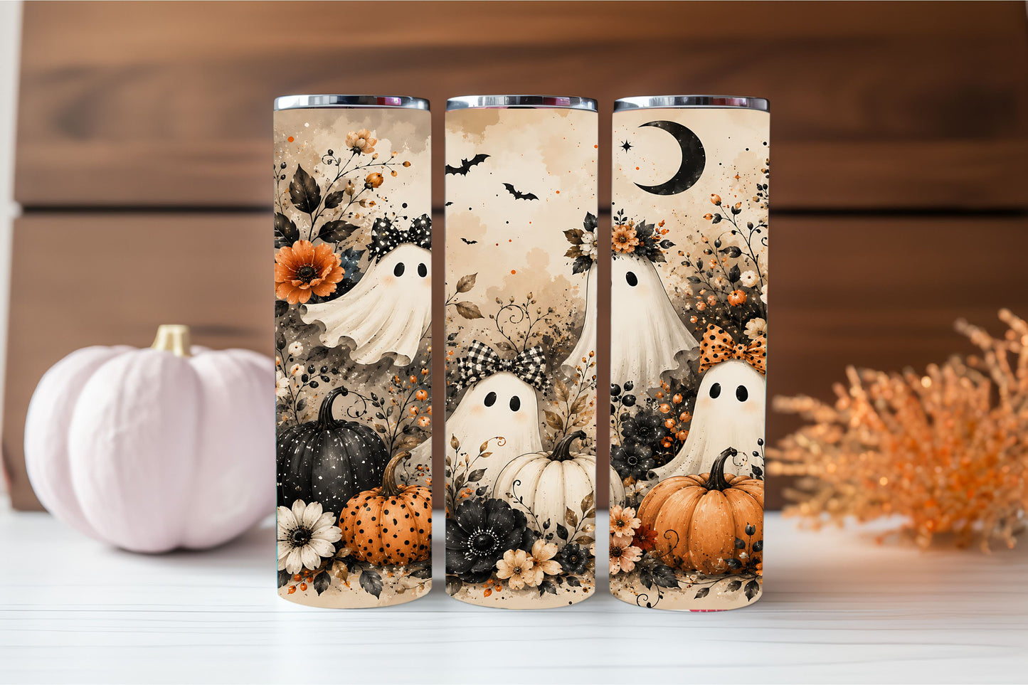 🧡  🎃 Cozy Ghosts – 20 oz Tumbler